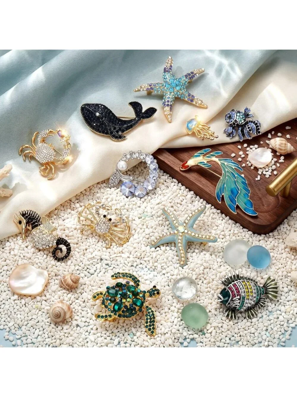 Vintage Rhinestone Brooch Set - 12 Pcs Women’s Pins for Fashion Accessories
